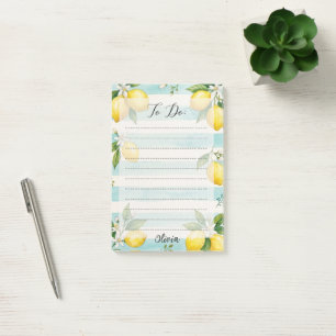 Personalisiertes Zitronen-To-Do-Liste-Watercolor-N Post-it Klebezettel