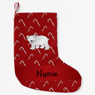 Personalisiertes Zuckerstangenamensmuster des Kleiner Weihnachtsstrumpf