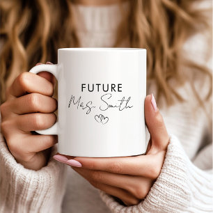 Personalisiertes zukünftiges Frau Verlobungsgesche Kaffeetasse