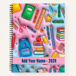 Personalisiertes Zurück zur Schule 2026 Notizbuch