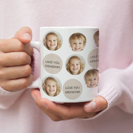 Personalisiertes Zwei-Foto-Gesicht | Ich Liebe dir Kaffeetasse