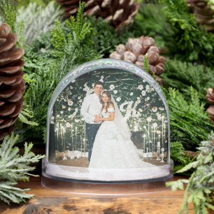 Personalisiertes Zwei-Foto-Hochzeitsschneeglobe Schneekugeln