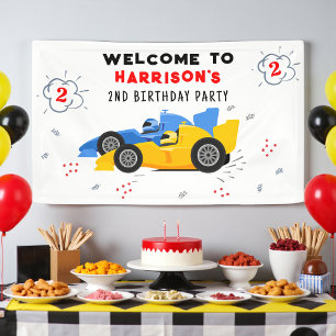 Personalisiertes Zwei schnell 2. Geburtstagsrennau Banner