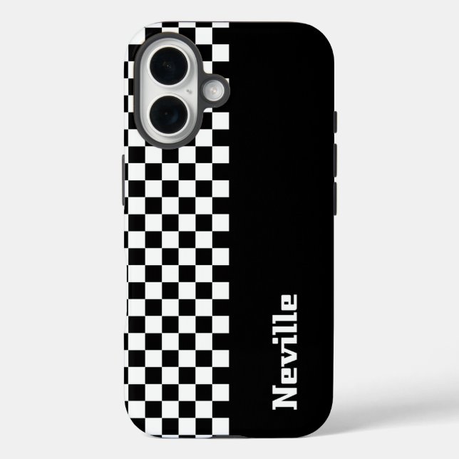 Personalisiertes Zwei-Ton-Schachbrett Case-Mate iPhone Hülle (Rückseite)