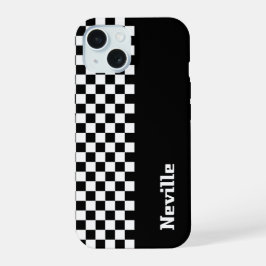 Personalisiertes Zwei-Töne-Schachbrett iPhone 15 Hülle