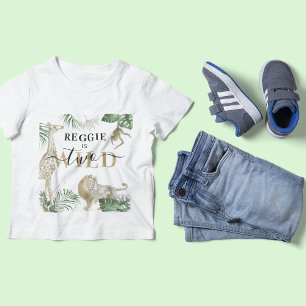 Personalisiertes 'Zwei Wilde' Dschungel/Safari-Bab Baby T-shirt
