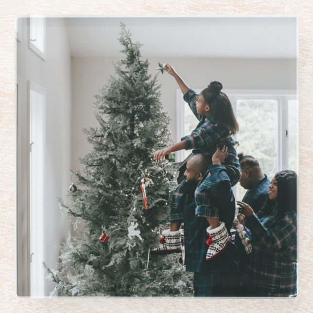 Personalisiertes zweiseitiges Foto Glasuntersetzer (Vorderseite)