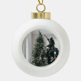 Personalisiertes zweiseitiges Foto Keramik Kugel-Ornament