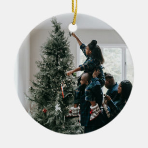 Personalisiertes zweiseitiges Foto Keramik Ornament