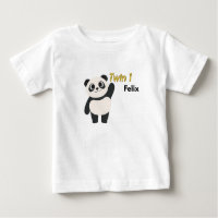 Personalisiertes Zwilling 1 Panda Baby-Body