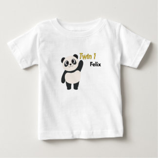 Personalisiertes Zwilling 1 Panda Baby-Body Baby T-shirt