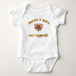 Personalisiertes Zwillinge erstes Halloween Baby B Strampler