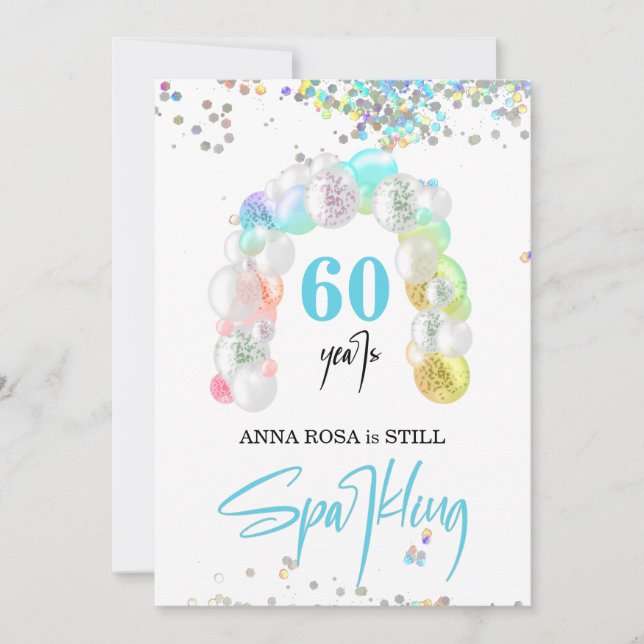 *~* PERSONALISIERUNG GENERIC jedes Alter Ballon Ge Einladung (Vorderseite)