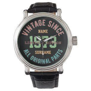 PERSONALISIERUNG NAME BIRTHTAG JAHR VINTAGE GIFTS ARMBANDUHR