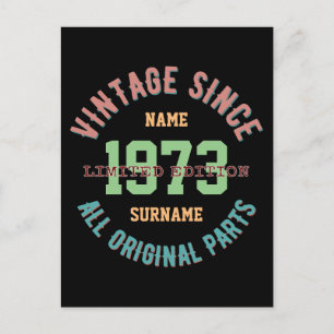 PERSONALISIERUNG NAME BIRTHTAG JAHR VINTAGE GIFTS POSTKARTE