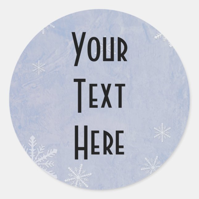 PERSONALISZE Snowflake Paper 3 - Original Blue Runder Aufkleber (Vorderseite)