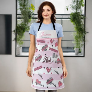 Personaliz Stylish XOXO Valentinstag Muster Schürze