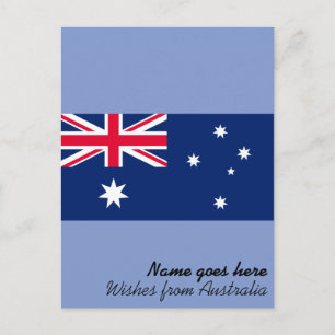 Personalizable Australian Flag Holiday/Vacation Postkarte