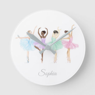 Personalizable Ballerinas Akryllische Wandklemme Runde Wanduhr