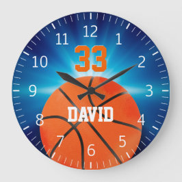 Personalizable Basketball | Player No Große Wanduhr