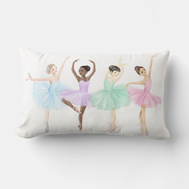Personalizable Beautiful Ballerinas Cushion Lendenkissen (Vorderseite)