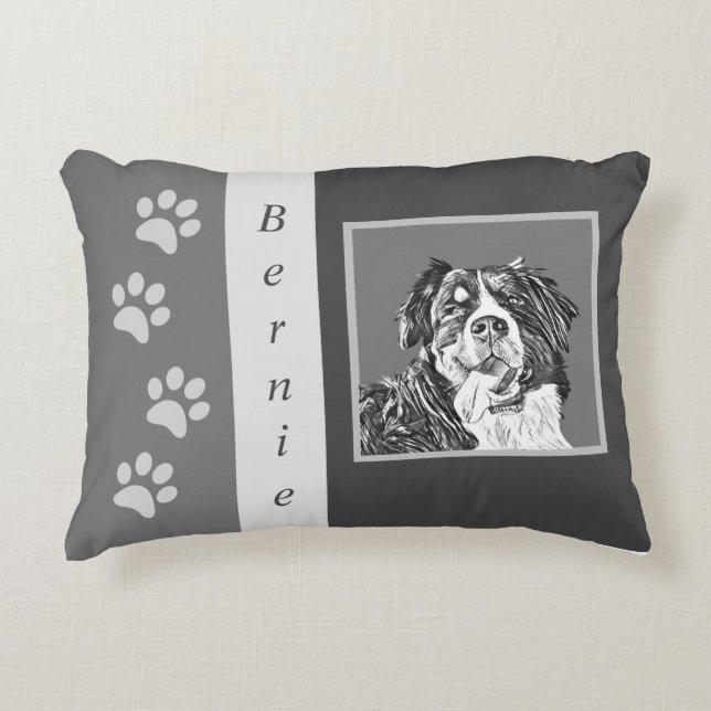 Personalizable Bernese Mountain Hund Kissen (Vorderseite)