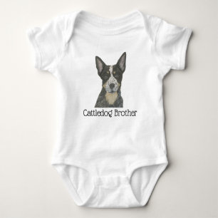 Personalizable Blue Cattledog Heeler Baby Strampler