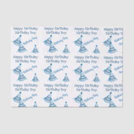 Personalizable Blue Happy Geburtstag Junge Party H Seidenpapier