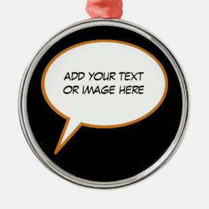 personalizable cartoon speech balloon silbernes ornament