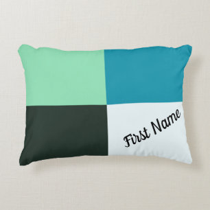 Personalizable Coal White Aquamarin Green Blue Aqu Dekokissen