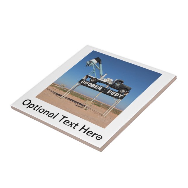Personalizable Coober Pedy Outback Souvenir Fliese (Seite)