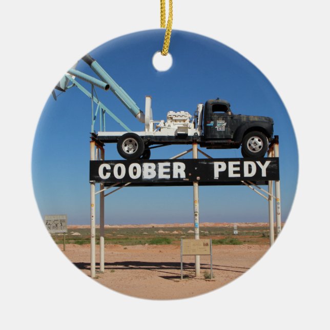 Personalizable Coober Pedy Outback Souvenir Keramik Ornament (Vorne)