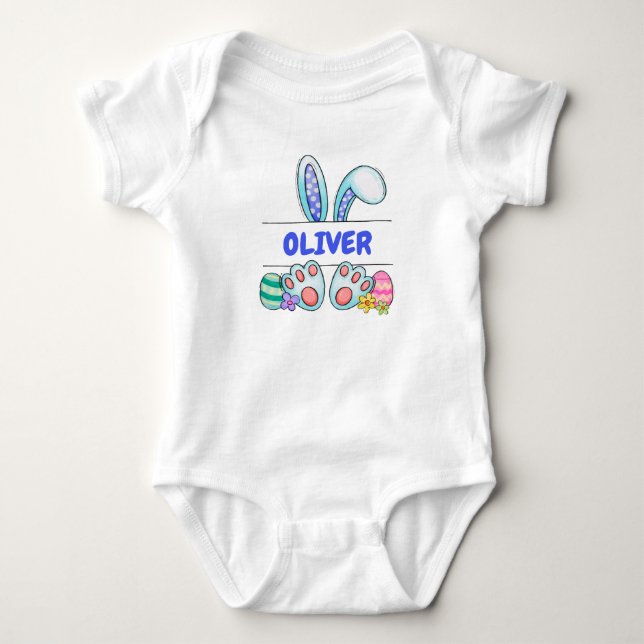 Personalizable Cute Baby Boy  Strampler (Vorderseite)