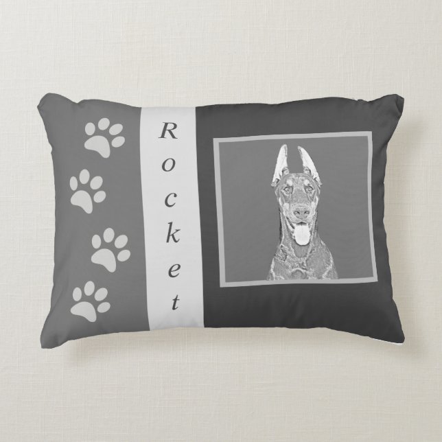Personalizable Doberman Pinscher Accent Pillow Dekokissen (Vorderseite)