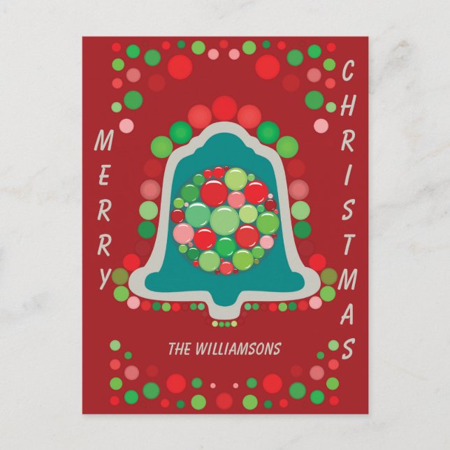 Personalizable Editable Bell Christmas/Holiday Postkarte (Vorderseite)