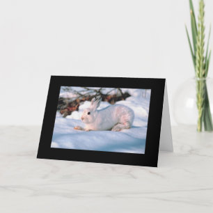 Personalizable Feiertags-Karten-Weiß-Häschen Feiertagskarte