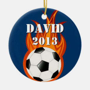 Personalizable fooball / soccer keramikornament