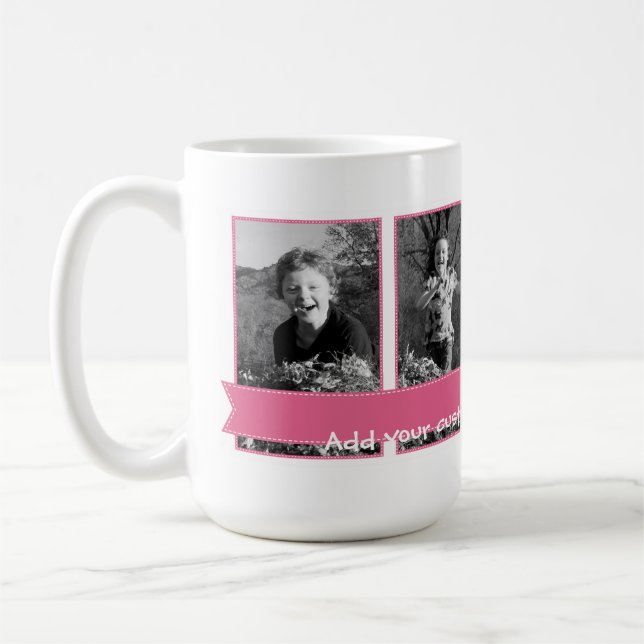 Personalizable Foto-Tassen-Rosa-Fahne Tasse (Links)