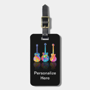 Personalizable GITARREN-REFLEXIONS-GEPÄCKANHÄNGER Gepäckanhänger