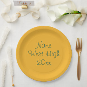 Personalizable Green Gold Class of 2025 Abschluss Pappteller