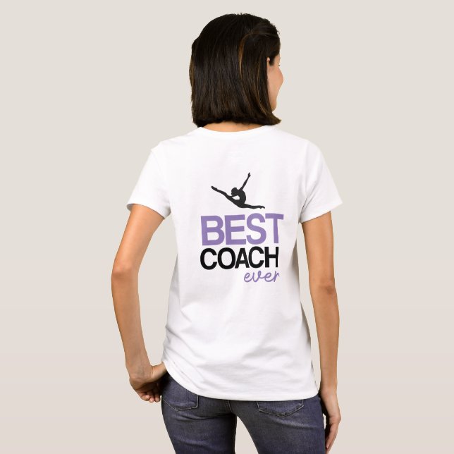 Personalizable Gymnastics Coach Best Coach Ever T-Shirt (Schwarz voll)