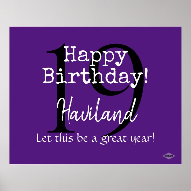 Personalizable Happy Birthday Poster HAMbyWG (Vorne)