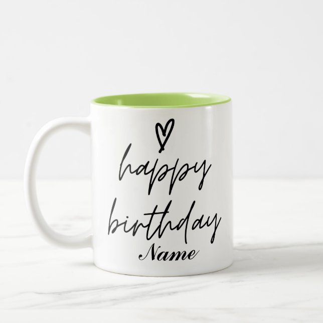 Personalizable Happy Geburtstag Kaffee Tasse (Links)