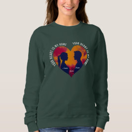 Personalizable Heart Home Romantic Couple Women's  Sweatshirt