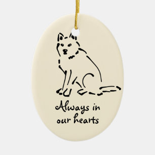 Personalizable Hunde-Gedenkornament Keramikornament