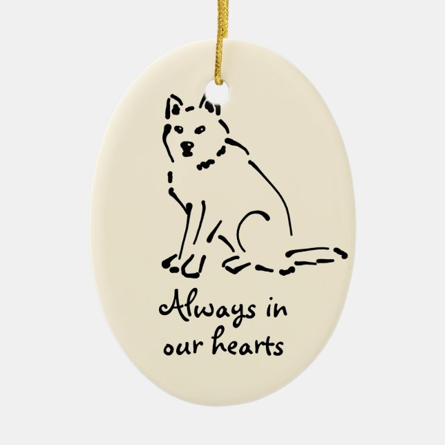 Personalizable Hunde-Gedenkornament Keramikornament (Vorne)