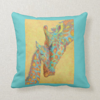 Personalizable Kissen der Aqua- und Goldgiraffen