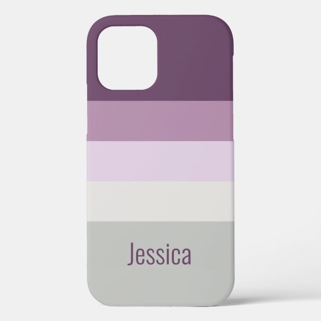 Personalizable - Magenta Lila Pink Gray Gray Case-Mate iPhone Hülle (Rückseite)