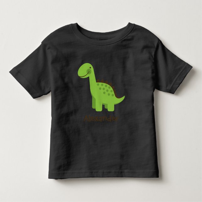 Personalizable Niedlich Green Dinosaurier Kleinkind T-shirt (Vorderseite)