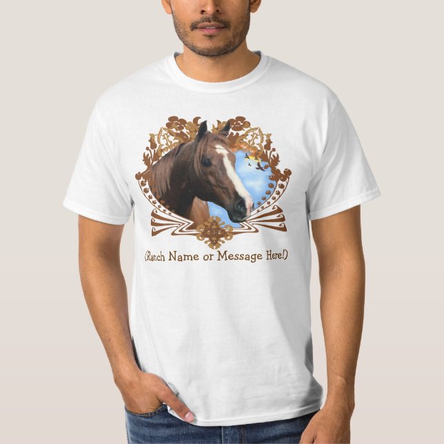 Personalizable Pferdegraphik T-Shirt (Vorderseite)